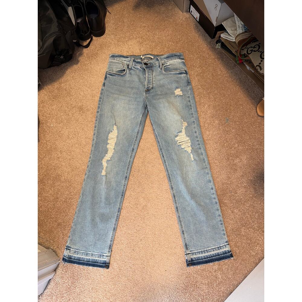 whetherly brandon high rise ankle straight leg size 28